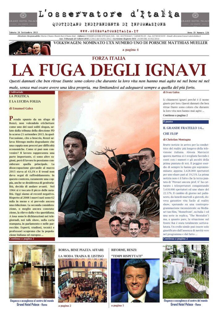 L'osservatore d'Italia edizione del 26 Settembre 2015